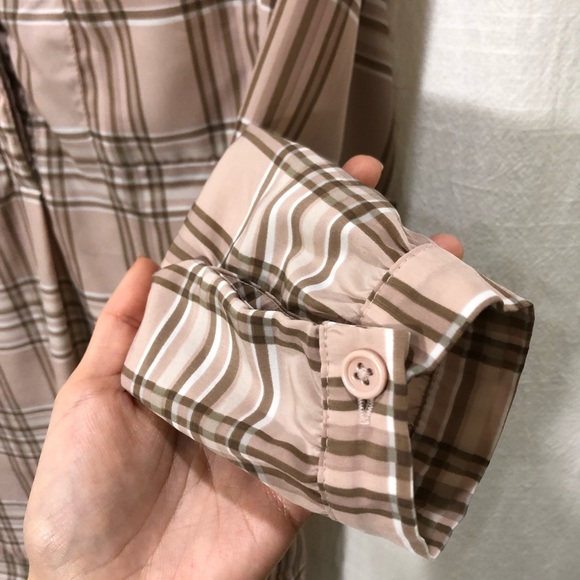 GIANNI BINI plaid long sleeve blouse - Picture 6 of 12